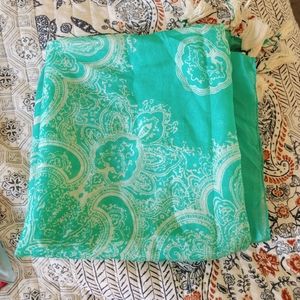 Silk green scarf square